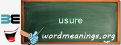 WordMeaning blackboard for usure